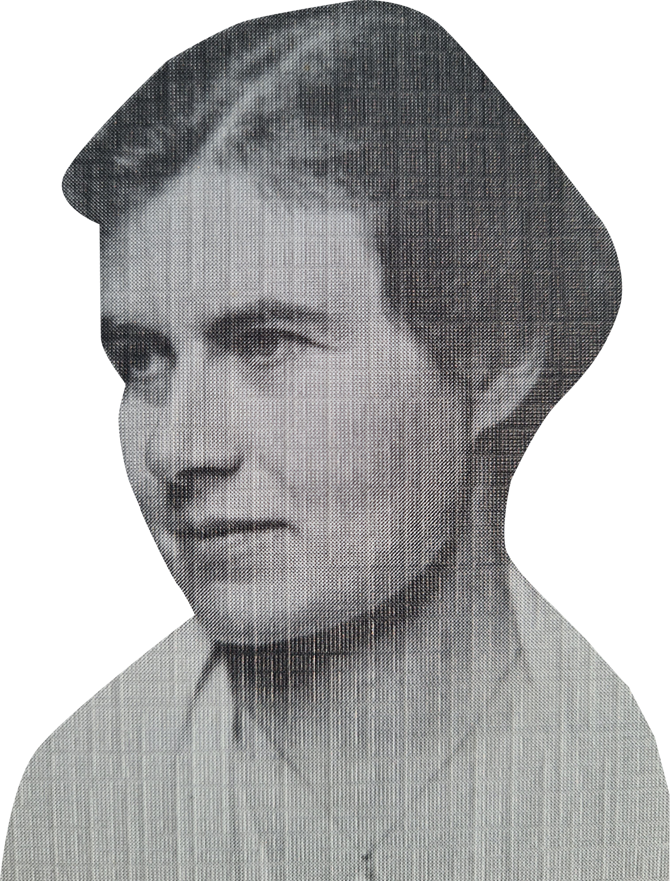 Portrait of Elisabeth Blochmann over a geometric pattern